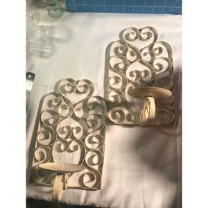 Vintage Wrought Iron Ornate Wall Candle Holder